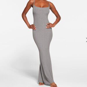 Skims Heather Gray Long Slip Dress NWT